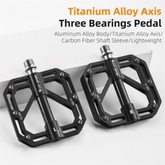 WEST BIKING Bicycle Pedals Titanium Carbon Fiber Axle 3 Bearing Bike Flat Pedals