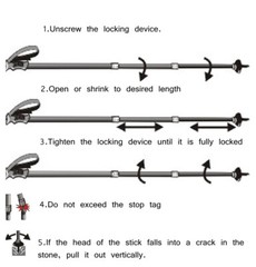 1 Pair of Trekking Poles Walking Hiking Sticks Anti-shock Adjustable Alpenstock