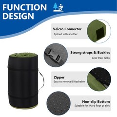 Portable Memory Foam Camping Mattress Floor Mat Roll Up for Guests Kids Adult