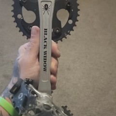 Black Widow BMX 180mm Cranks W Gt Rocket 40t Sprocket And Euro Hex Spline Shaft.