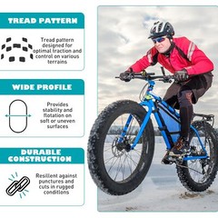 Fat Tire E-Bike Snow Bike Tire 20&Prime; x 4&Prime; – 2 Pack with Tubes and Levers