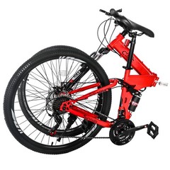 26&Prime; Folding Mountain Bike 21 Speed Men Bikes MTB Bicycle School Dual