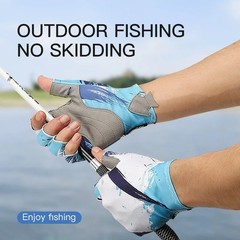 UPF50+ Fishing Gloves UV Sun Protection Gloves Fingerless Gloves for Men Women