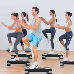 31&Prime; Aerobic Step Platform Exercise Stepper Workout Step Adjust 4&Prime;-6&Prime;-8&Prime; w/Risers