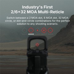 OSIGHT XR Enclosed Red Dot Sight with 2/6 + 32 MOA Multi-Reticle System.