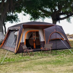Extra Large Tent 12 Person,Family Cabin Tents,2 Bay-Windows,2 Rooms and 3 Doors