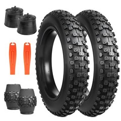 Fat Tire E-Bike Snow Bike Tire 20&Prime; x 4&Prime; – 2 Pack with Tubes and Levers