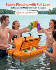 Uimoso 40 QT Floating Cooler Ice Chest for Water, Land, and Lake – Orange