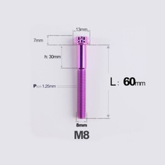 Titanium Screw, Torx Head Screw M8x10 – 120mm Green/Purple/Candy for Motorcycle