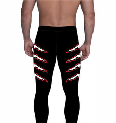 Men Pro Wrestling Tights, Black Color with Paws , Spandex, Customizable Designs