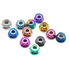 Ti Titanium 12 Point Nuts M5 M6 M8 M10 M12 Bicycle Flange Nylon locking Nut