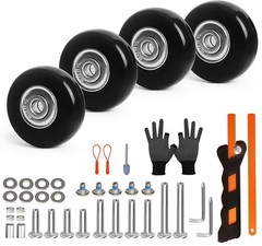 Luggage Wheels Replacement Kit 4PC Diameter 1.6in/40mm Thick 0.7in/17mm PU Wh…