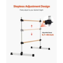 Uimoso 4Ft Freestanding Adjustable Ballet Barre for Dance and Fitness Training