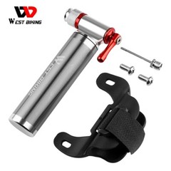 WEST BIKING Portable Aluminum Bicycle Mini Pump CO2 Inflator Bike Tire Ball Pump