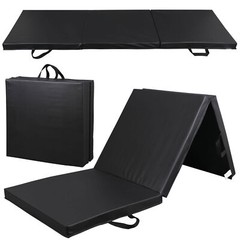 Exercise Floor Mat Tri-Fold 6&prime; x 2&prime; Folding Gymnastics Gym Mat for Yoga Workout