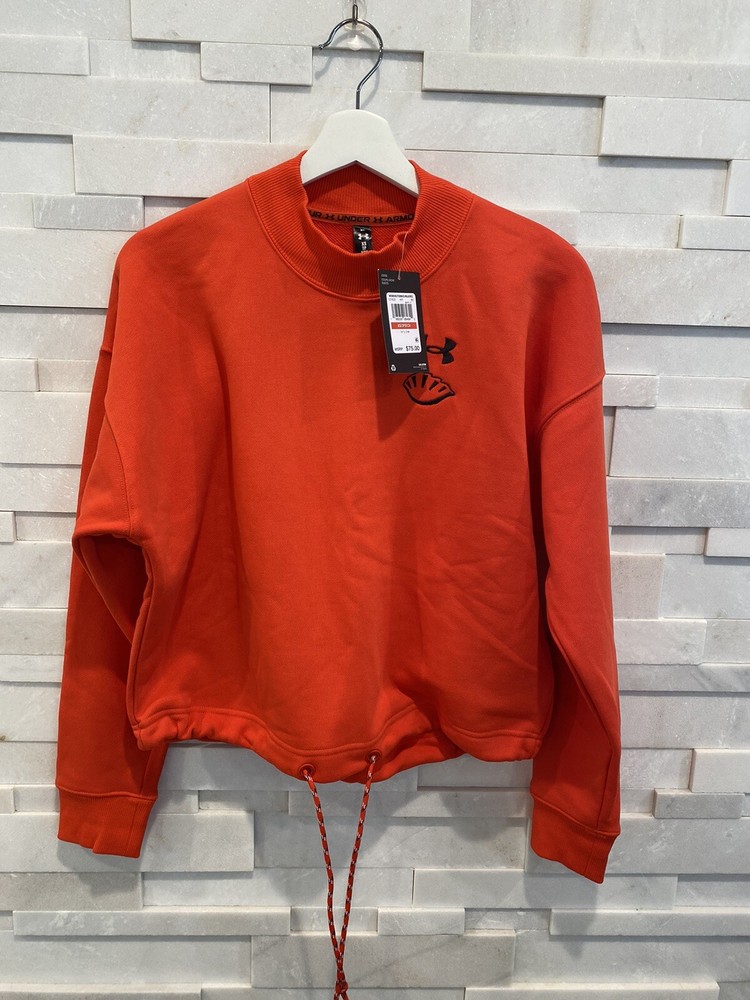 UA Terry Crewneck Sweatshirt SZ XS in Red