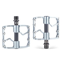 WEST BIKING 3 Sealed Bearings Carbon Fiber Axle Bike Bicycle Pedals 9/16&Prime; Silver