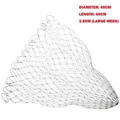 60×40CM Rubber-Coated Dyneema Mesh Fishing Landing Net – Large 3.5cm Mesh NEW