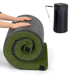 Portable Memory Foam Camping Mattress Floor Mat Roll Up for Guests Kids Adult