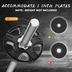 55&Prime; Straight Barbell, 1&Prime; Standard Weight Lifting Bar for Gym and Home Use