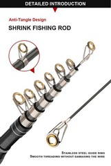 Telescopic Fishing Rod and Reel Combo Full Kit Carbon Fiber Rod Pole W/Line&Bag