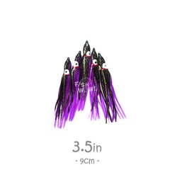 Fish WOW!® Fishing 3.5&Prime; 9cm Squid Skirt Octopus Hoochies Soft lures lot Purple