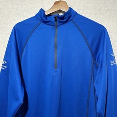 PING sensorcool 1/4 Zip Blue Company Logo Embroidered Pullover Sweater Size M/M