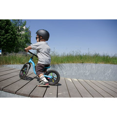 Chillafish Blue Buzzi 10&prime; Balance Bike for Kids, Toddler Bike Adjustable Seat