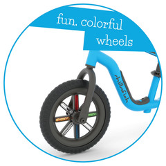 Chillafish Blue Buzzi 10&prime; Balance Bike for Kids, Toddler Bike Adjustable Seat