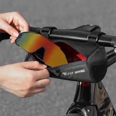 WEST BIKING Bicycle Handlebar Bag Waterproof Reflective Road Bike Bag Black 1L