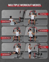 Multifunctional Home Gym Equipment Body Workout Station with Pulley System 400lb