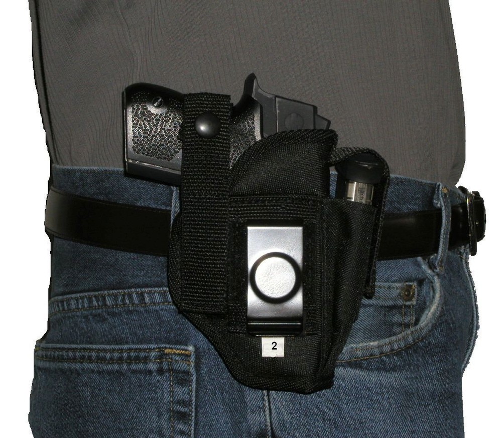 USA Mfg Belt Hip Pistol Holster Colt Defender With Extra Mag Holder OWB