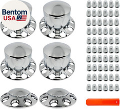 Semi Truck Hub Covers & Wheel Covers Kit – 2 Front + 4 Rear Axle Covers, 33Mm Th