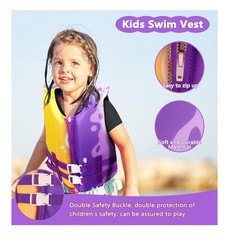 Chriffer Kids Youth Swim Vest Life Jacket 26-33 Pounds Girls Zipper Sz Small NEW