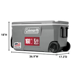 TOP SELLER Coleman Classic Series 100 Qt Wheeled Cooler 160 Can Rock Ice Chest