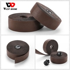 WEST BIKING Genuine Leather Bicycle Handlebar Tape Road Bike Retro Belt Coffee