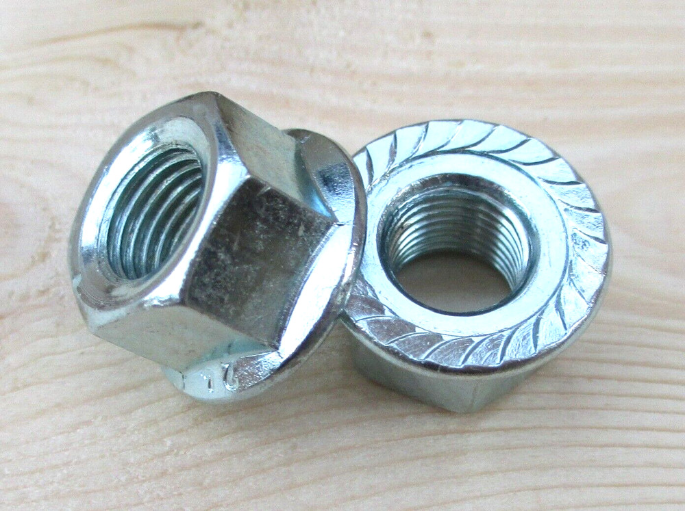 3/8&Prime;x24tpi Bicycle Hub Axle Flange Nuts Serrated Chromed 1 pr. Coaster Brake Hub