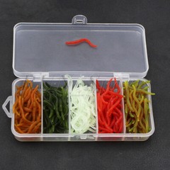 200pcs/kit 3.5 cm 0.14 g Earthworm Soft Fishing Lure Lifelike Smell Worm Bait