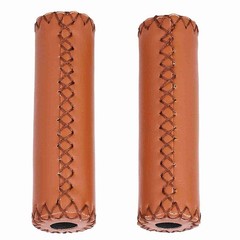 1 Pair Three Colors Retro Artificial Leather Bicycle Handlebar Grips Bike Ha BT0