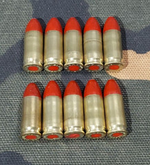 9MM LUGER SNAP CAPS SET OF 10 (BRASS+RED) 115gr. WEIGHTED