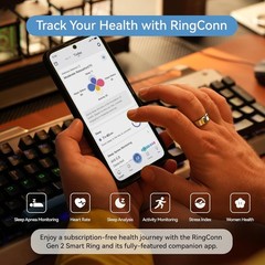 RingConn Gen 2, World’s First Smart Ring w/Sleep Apnea Monitoring SILVER Size 8
