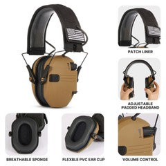 Walkers Razor Electronic Shooting Ear Muff Slim Shooting Anti-noise Earphone US