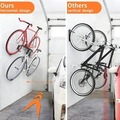 2 Pack Bike Pedal Hanger Wall Mount, Heavy Duty Horizontal Bike Rack for Garage