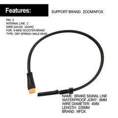 Ebike Induction Wire Brake Sensor Wire for 2 Or 3PIN 21cm Black Plastic+Steel