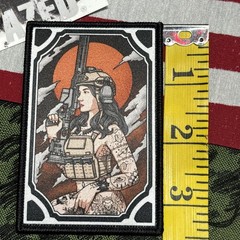 Woman Warrior Tactical Hook Loop Patch High Quality 2×3.5”