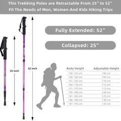 2X Telescopic Walking Trekking Poles Nordic Hiking Sticks Collapsible Alpenstock