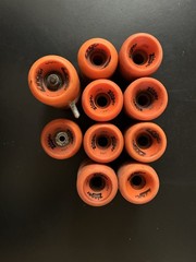Lot of 20 Vanguard Zinger Orange Roller Skate Wheels (Condition& Size Varies)