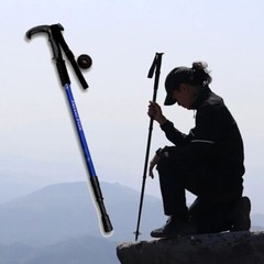 2x Trekking Poles Walking Hiking Sticks Adjustable Anti-shock Alpenstock
