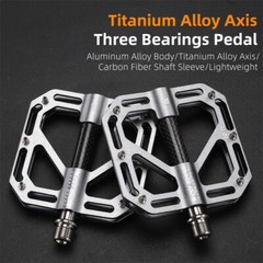 WEST BIKING Bicycle Pedals Titanium Carbon Fiber Axle 3 Bearing Bike Flat Pedals