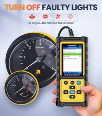OBD2 Scanner with ABS SRS Transmission, Reset Fault Lights | Check Engine Code R